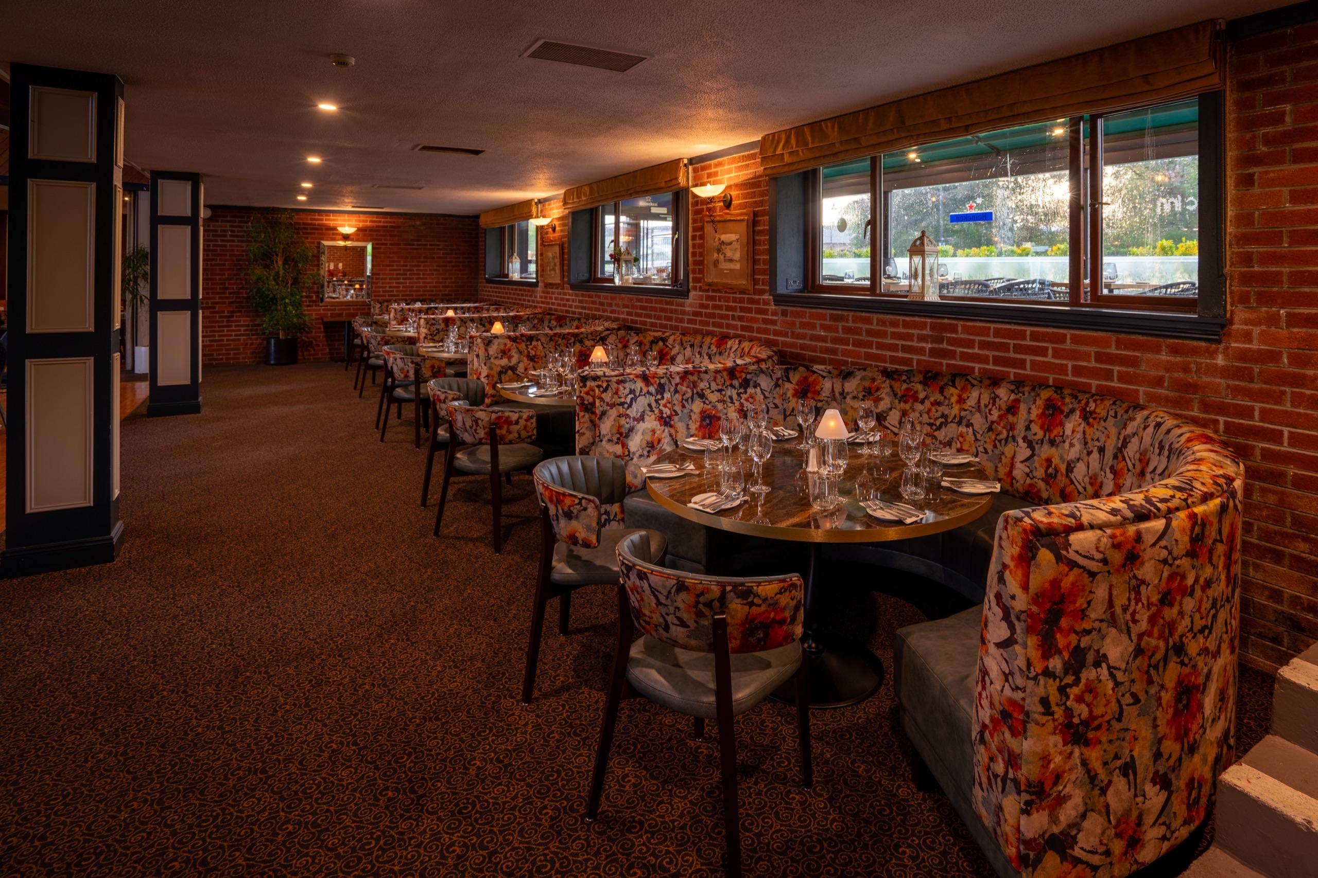 The function room set for an event at The Rustic Inn